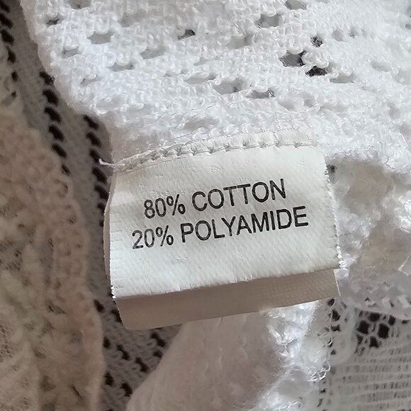 Marilu Asymmetric Hem Knit Lace Long Sleeve Boho Top, S, White - Picture 8 of 9